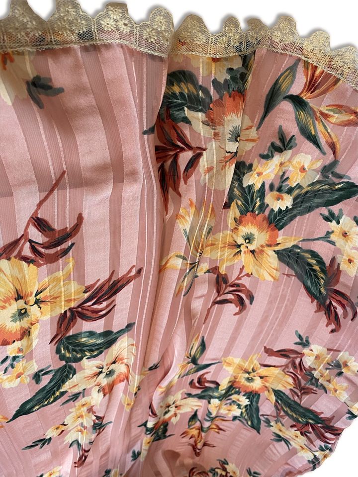 'Pink' Flora Floral Silk Head Scarf